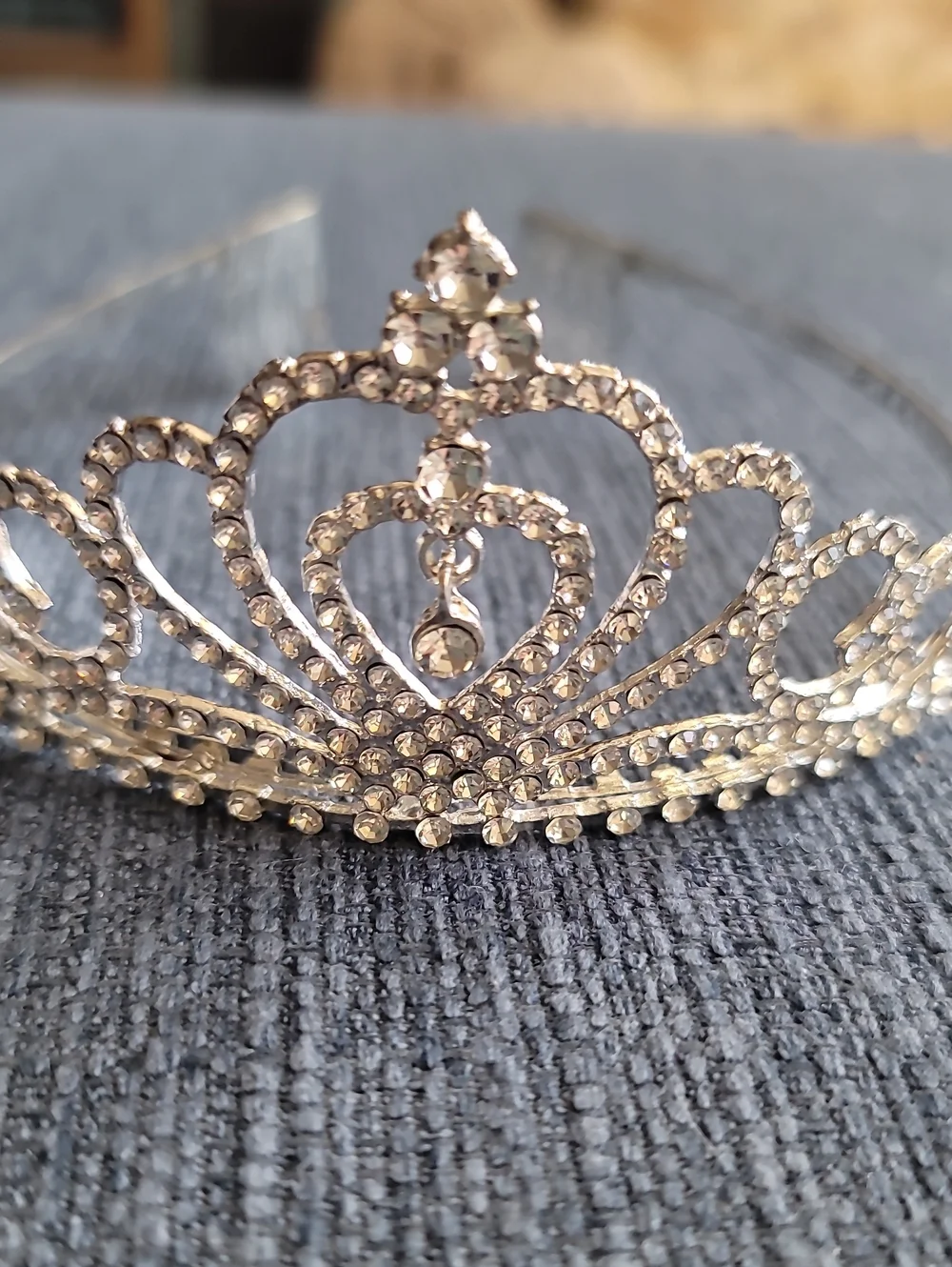 Boutique Silver Crystal Heart Tiara Headband